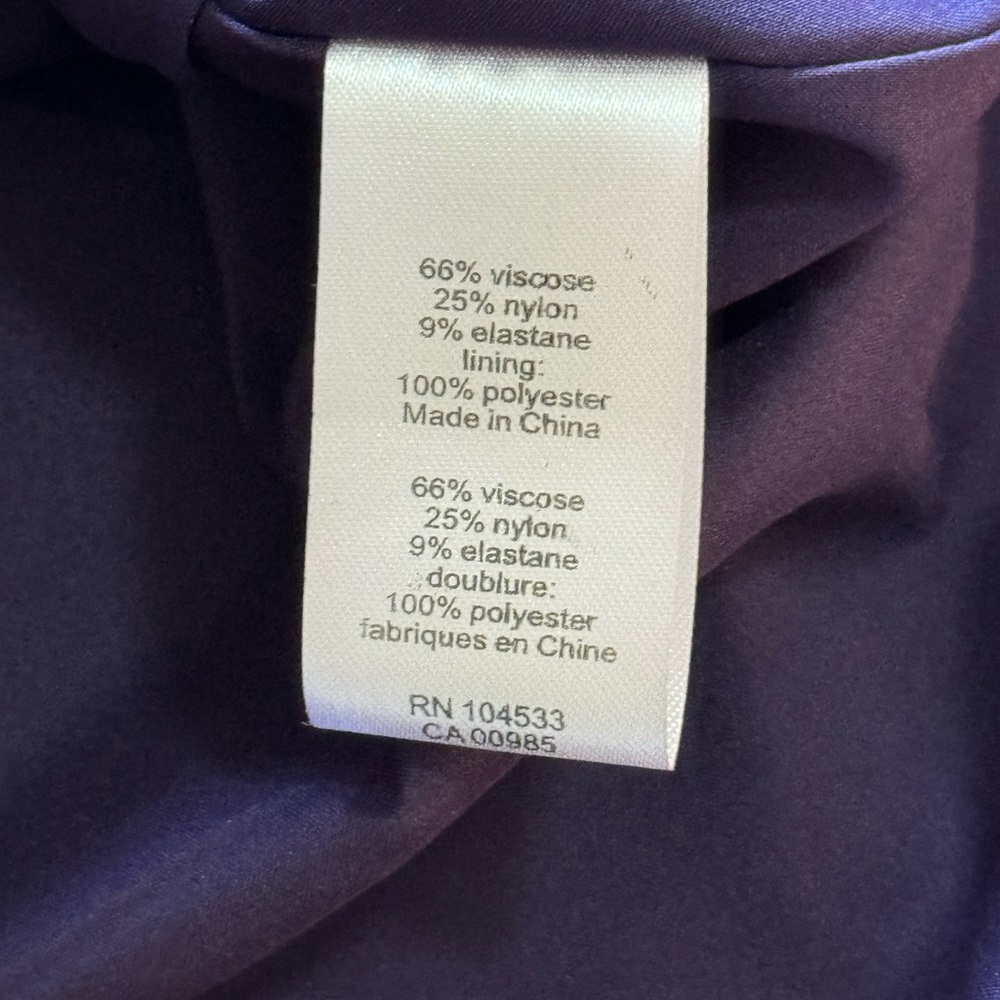 NWOT Nanette Lepore Comet Mini Dress Purple Asymmetrical Long Sleeves size 10 - Picture 9 of 16